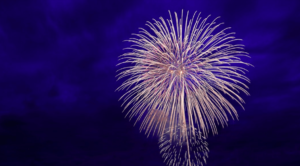 Image of fireworks in blue sky