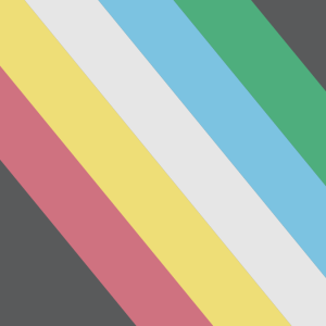 The Disability Pride flag featuring five broad diagonal stripes running from the upper left to the lower right across a dark charcoal-gray background. The stripes are red, gold, white, blue, and green, representing physical disabilities, neurodiversity, invisible disabilities, emotional and psychiatric disabilities, and sensory disabilities, respectively. The dark background symbolizes mourning for disabled people lost to violence, neglect, discrimination, and ableism, while also highlighting the vibrant colors of the disability community.
